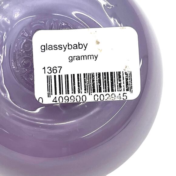 Glassy baby Grammy lilac purple hand blown votive candle - Picture 5 of 6